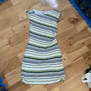 Loft Dress Green, Navy Stripe (S)